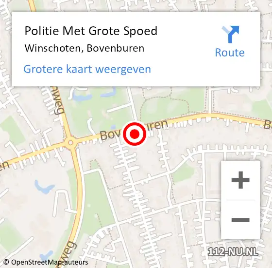 Locatie op kaart van de 112 melding: Politie Met Grote Spoed Naar Winschoten, Bovenburen op 23 januari 2023 13:51