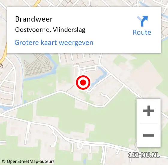 Locatie op kaart van de 112 melding: Brandweer Oostvoorne, Vlinderslag op 23 januari 2023 13:58