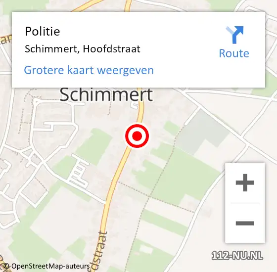 Locatie op kaart van de 112 melding: Politie Schimmert, Hoofdstraat op 23 januari 2023 14:37