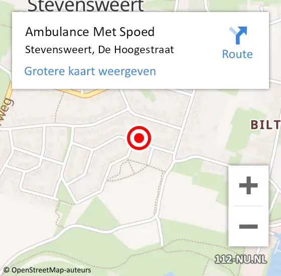 Locatie op kaart van de 112 melding: Ambulance Met Spoed Naar Stevensweert, De Hoogestraat op 23 januari 2023 15:11