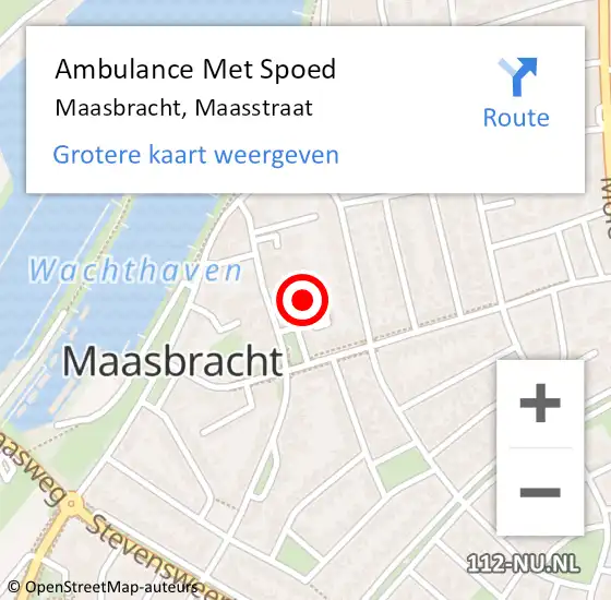 Locatie op kaart van de 112 melding: Ambulance Met Spoed Naar Maasbracht, Maasstraat op 23 januari 2023 18:11