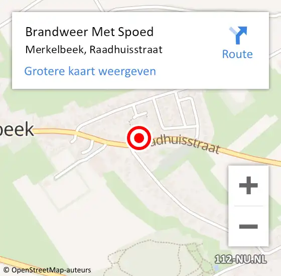 Locatie op kaart van de 112 melding: Brandweer Met Spoed Naar Merkelbeek, Raadhuisstraat op 23 januari 2023 19:17