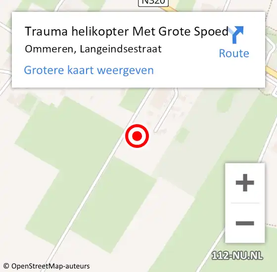 Locatie op kaart van de 112 melding: Trauma helikopter Met Grote Spoed Naar Ommeren, Langeindsestraat op 24 januari 2023 00:30
