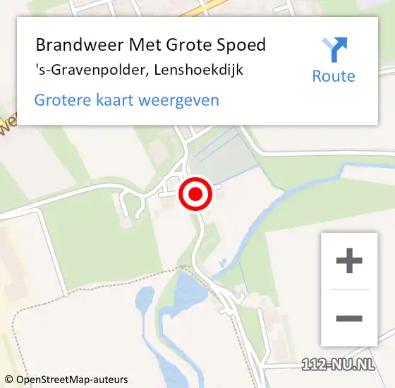 Locatie op kaart van de 112 melding: Brandweer Met Grote Spoed Naar 's-Gravenpolder, Lenshoekdijk op 24 januari 2023 08:15