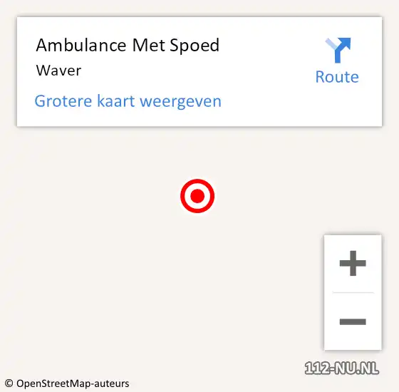 Locatie op kaart van de 112 melding: Ambulance Met Spoed Naar Waver op 13 augustus 2014 10:04