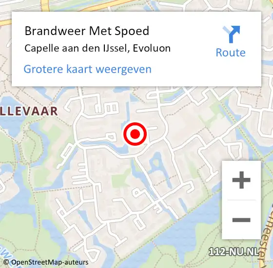 Locatie op kaart van de 112 melding: Brandweer Met Spoed Naar Capelle aan den IJssel, Evoluon op 24 januari 2023 11:51
