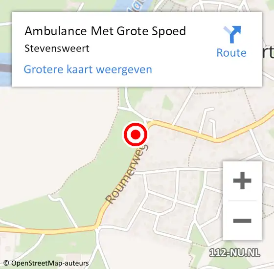 Locatie op kaart van de 112 melding: Ambulance Met Grote Spoed Naar Stevensweert op 24 januari 2023 14:04