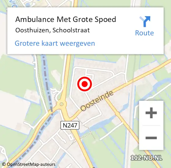 Locatie op kaart van de 112 melding: Ambulance Met Grote Spoed Naar Oosthuizen, Schoolstraat op 24 januari 2023 14:25