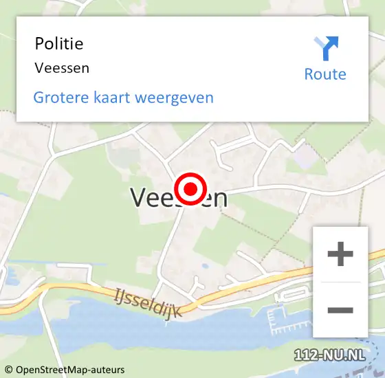 Locatie op kaart van de 112 melding: Politie Veessen op 24 januari 2023 17:53