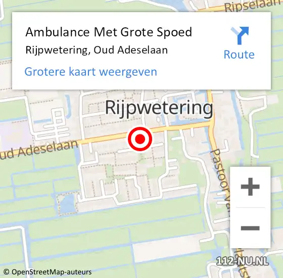 Locatie op kaart van de 112 melding: Ambulance Met Grote Spoed Naar Rijpwetering, Oud Adeselaan op 25 januari 2023 13:48