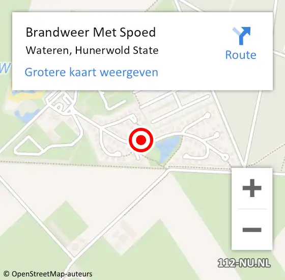 Locatie op kaart van de 112 melding: Brandweer Met Spoed Naar Wateren, Hunerwold State op 25 januari 2023 19:52