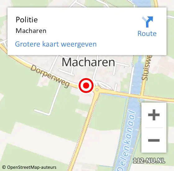 Locatie op kaart van de 112 melding: Politie Macharen op 26 januari 2023 07:34