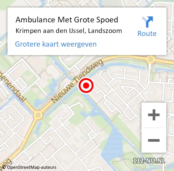 Locatie op kaart van de 112 melding: Ambulance Met Grote Spoed Naar Krimpen aan den IJssel, Landszoom op 26 januari 2023 08:20