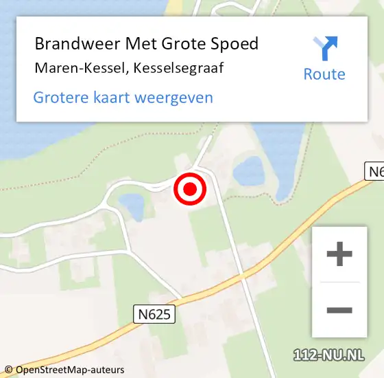 Locatie op kaart van de 112 melding: Brandweer Met Grote Spoed Naar Maren-Kessel, Kesselsegraaf op 26 januari 2023 08:40