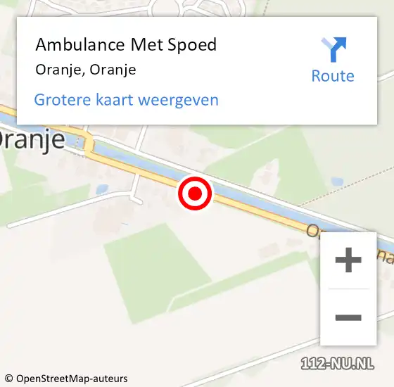 Locatie op kaart van de 112 melding: Ambulance Met Spoed Naar Oranje, Oranje op 26 januari 2023 08:59