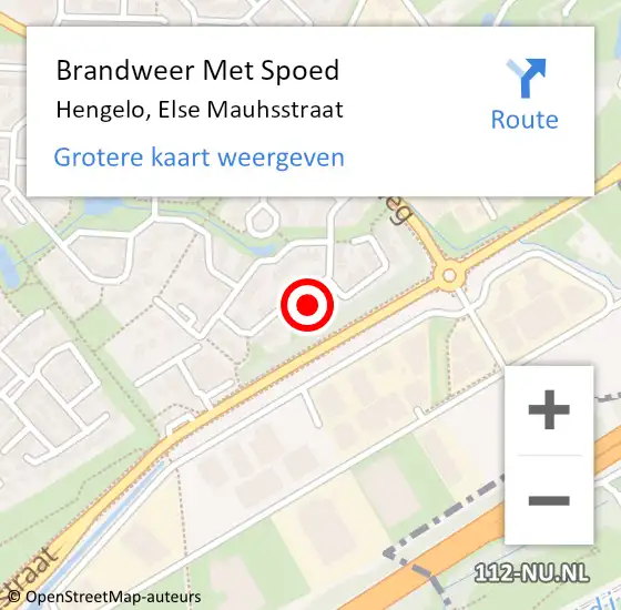 Locatie op kaart van de 112 melding: Brandweer Met Spoed Naar Hengelo, Else Mauhsstraat op 26 januari 2023 09:15
