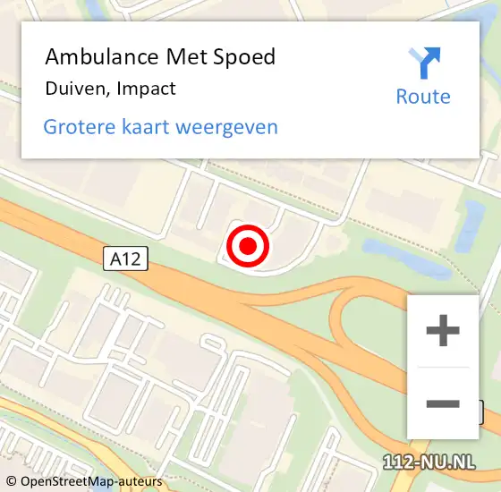 Locatie op kaart van de 112 melding: Ambulance Met Spoed Naar Duiven, Impact op 26 januari 2023 09:29