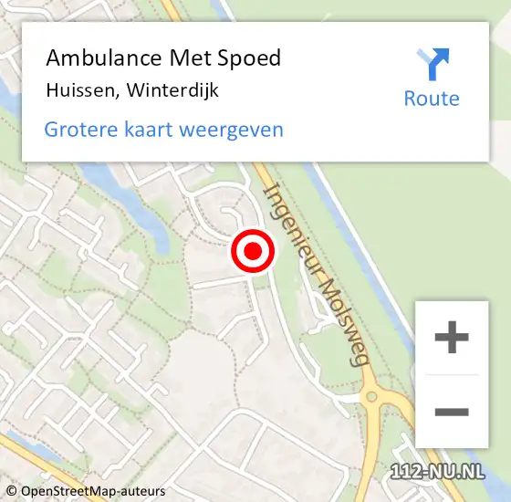 Locatie op kaart van de 112 melding: Ambulance Met Spoed Naar Huissen, Winterdijk op 26 januari 2023 09:34