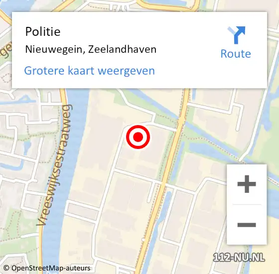 Locatie op kaart van de 112 melding: Politie Nieuwegein, Zeelandhaven op 26 januari 2023 14:43