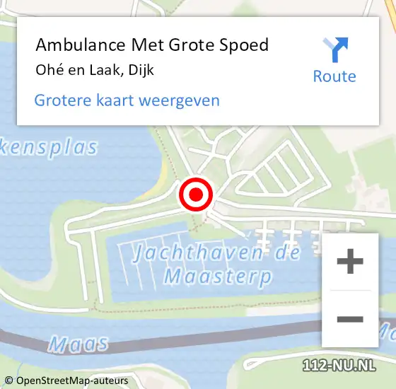 Locatie op kaart van de 112 melding: Ambulance Met Grote Spoed Naar Ohé en Laak, Dijk op 26 januari 2023 16:14