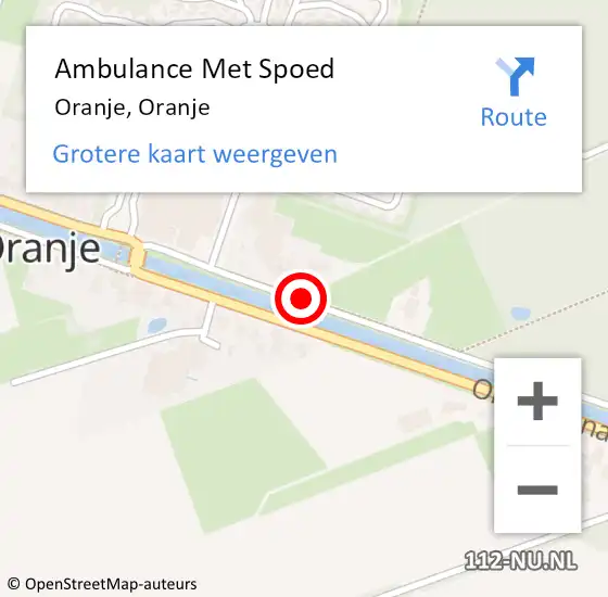 Locatie op kaart van de 112 melding: Ambulance Met Spoed Naar Oranje, Oranje op 26 januari 2023 16:18