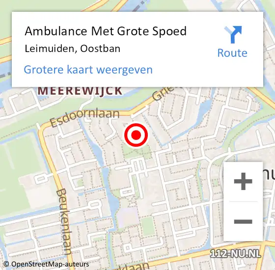 Locatie op kaart van de 112 melding: Ambulance Met Grote Spoed Naar Leimuiden, Oostban op 26 januari 2023 17:07