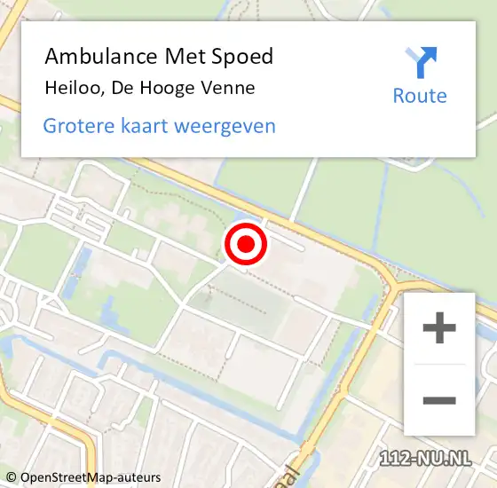Locatie op kaart van de 112 melding: Ambulance Met Spoed Naar Heiloo, De Hooge Venne op 26 januari 2023 21:22