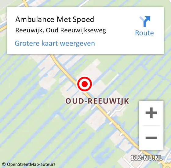 Locatie op kaart van de 112 melding: Ambulance Met Spoed Naar Reeuwijk, Oud Reeuwijkseweg op 27 januari 2023 00:26