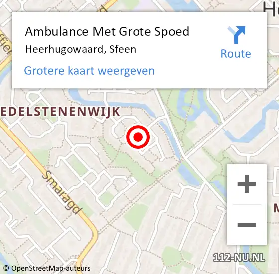 Locatie op kaart van de 112 melding: Ambulance Met Grote Spoed Naar Heerhugowaard, Sfeen op 27 januari 2023 06:22