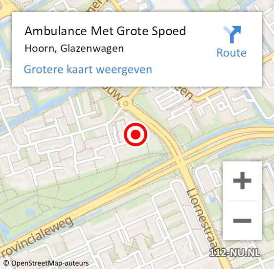Locatie op kaart van de 112 melding: Ambulance Met Grote Spoed Naar Hoorn, Glazenwagen op 27 januari 2023 10:19