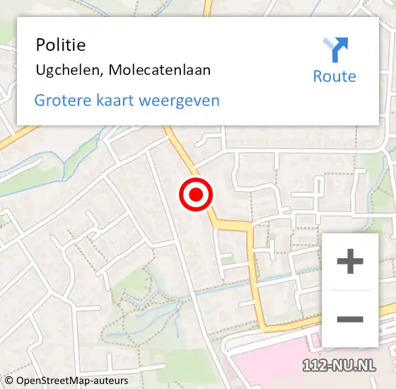 Locatie op kaart van de 112 melding: Politie Ugchelen, Molecatenlaan op 27 januari 2023 11:12