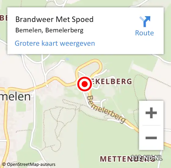 Locatie op kaart van de 112 melding: Brandweer Met Spoed Naar Bemelen, Bemelerberg op 27 januari 2023 12:33