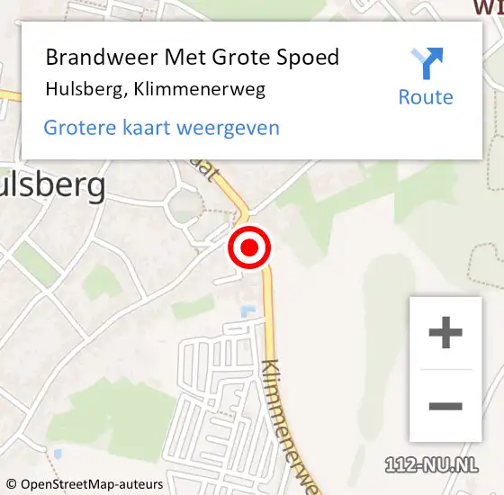 Locatie op kaart van de 112 melding: Brandweer Met Grote Spoed Naar Hulsberg, Klimmenerweg op 27 januari 2023 14:17