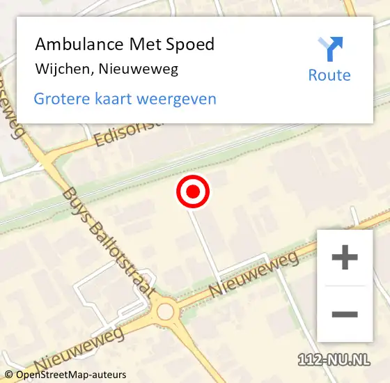 Locatie op kaart van de 112 melding: Ambulance Met Spoed Naar Wijchen, Nieuweweg op 27 januari 2023 16:39