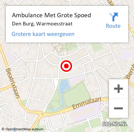 Locatie op kaart van de 112 melding: Ambulance Met Grote Spoed Naar Den Burg, Warmoesstraat op 27 januari 2023 20:48