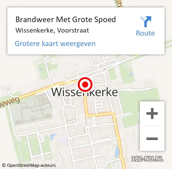 Locatie op kaart van de 112 melding: Brandweer Met Grote Spoed Naar Wissenkerke, Voorstraat op 27 januari 2023 23:50