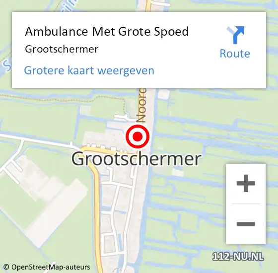 Locatie op kaart van de 112 melding: Ambulance Met Grote Spoed Naar Grootschermer op 28 januari 2023 01:57