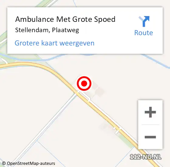 Locatie op kaart van de 112 melding: Ambulance Met Grote Spoed Naar Stellendam, Plaatweg op 28 januari 2023 12:35