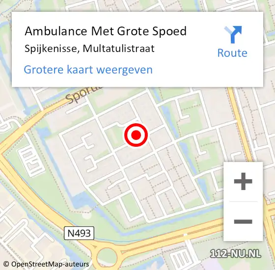 Locatie op kaart van de 112 melding: Ambulance Met Grote Spoed Naar Spijkenisse, Multatulistraat op 28 januari 2023 12:53