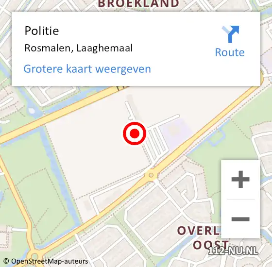 Locatie op kaart van de 112 melding: Politie Rosmalen, Laaghemaal op 28 januari 2023 14:57