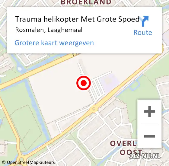 Locatie op kaart van de 112 melding: Trauma helikopter Met Grote Spoed Naar Rosmalen, Laaghemaal op 28 januari 2023 14:59