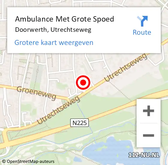 Locatie op kaart van de 112 melding: Ambulance Met Grote Spoed Naar Doorwerth, Utrechtseweg op 28 januari 2023 17:27