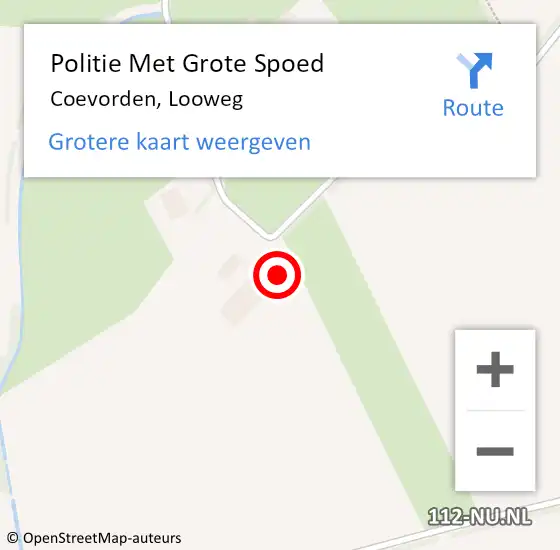 Locatie op kaart van de 112 melding: Politie Met Grote Spoed Naar Coevorden, Looweg op 28 januari 2023 17:47