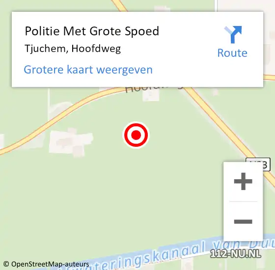 Locatie op kaart van de 112 melding: Politie Met Grote Spoed Naar Tjuchem, Hoofdweg op 29 januari 2023 04:07