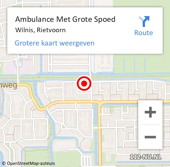 Locatie op kaart van de 112 melding: Ambulance Met Grote Spoed Naar Wilnis, Rietvoorn op 29 januari 2023 08:19