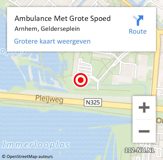 Locatie op kaart van de 112 melding: Ambulance Met Grote Spoed Naar Arnhem, Gelderseplein op 29 januari 2023 16:13