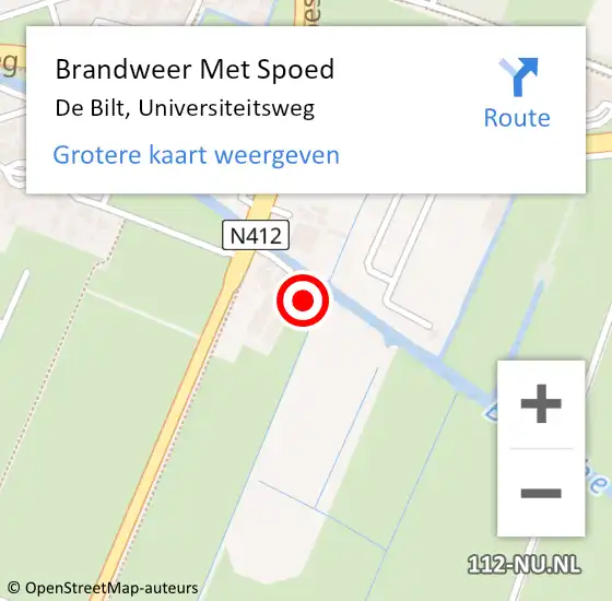 Locatie op kaart van de 112 melding: Brandweer Met Spoed Naar De Bilt, Universiteitsweg op 29 januari 2023 17:35