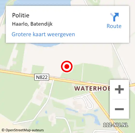 Locatie op kaart van de 112 melding: Politie Haarlo, Batendijk op 29 januari 2023 18:41