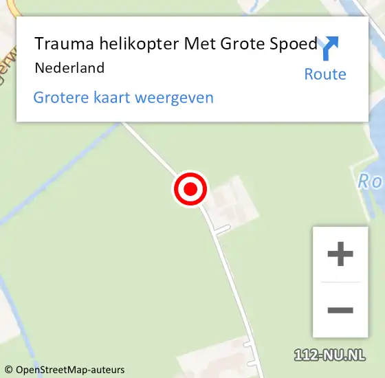 Locatie op kaart van de 112 melding: Trauma helikopter Met Grote Spoed Naar Nederland op 29 januari 2023 18:43