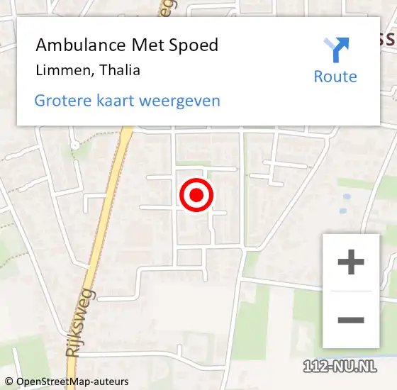 Locatie op kaart van de 112 melding: Ambulance Met Spoed Naar Limmen, Thalia op 30 januari 2023 01:10